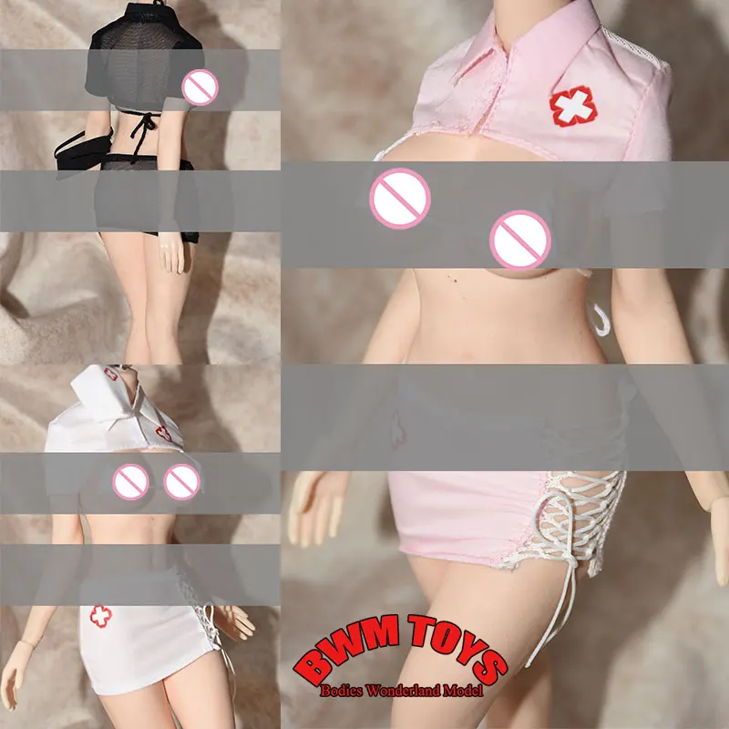 

In Stock 1/6 Scale Sexy Cosplay Nurse Uniform Short Top Drawstring Tight Skirt For 12Inch Female Soldier Action Figure Doll Body