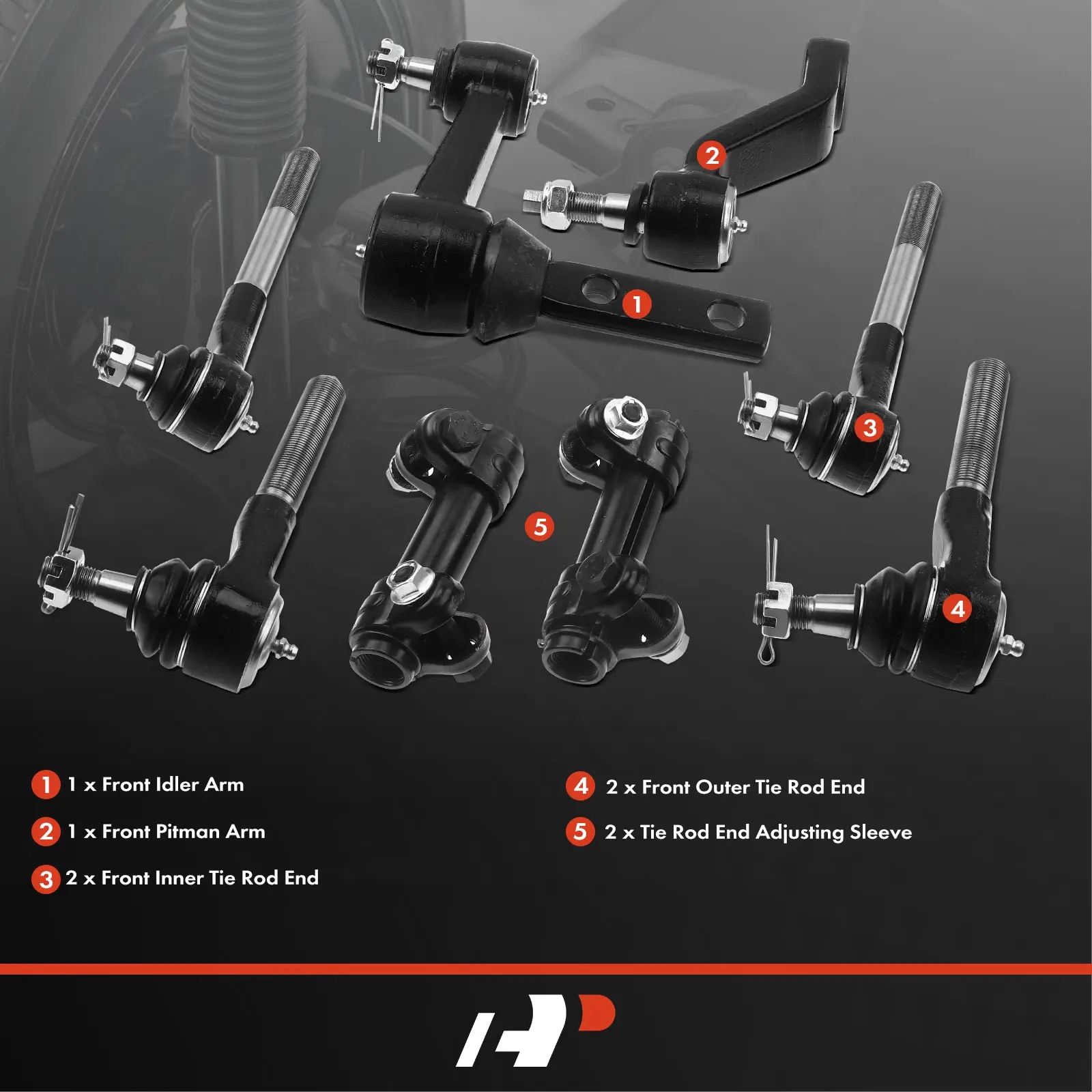 A-Premium 8x Pitman Idler Arm Inner & Outer Tie Rod End for Dodge Ram 1500 2000-2001 Ram 2500 Ram 3500 2000-2002