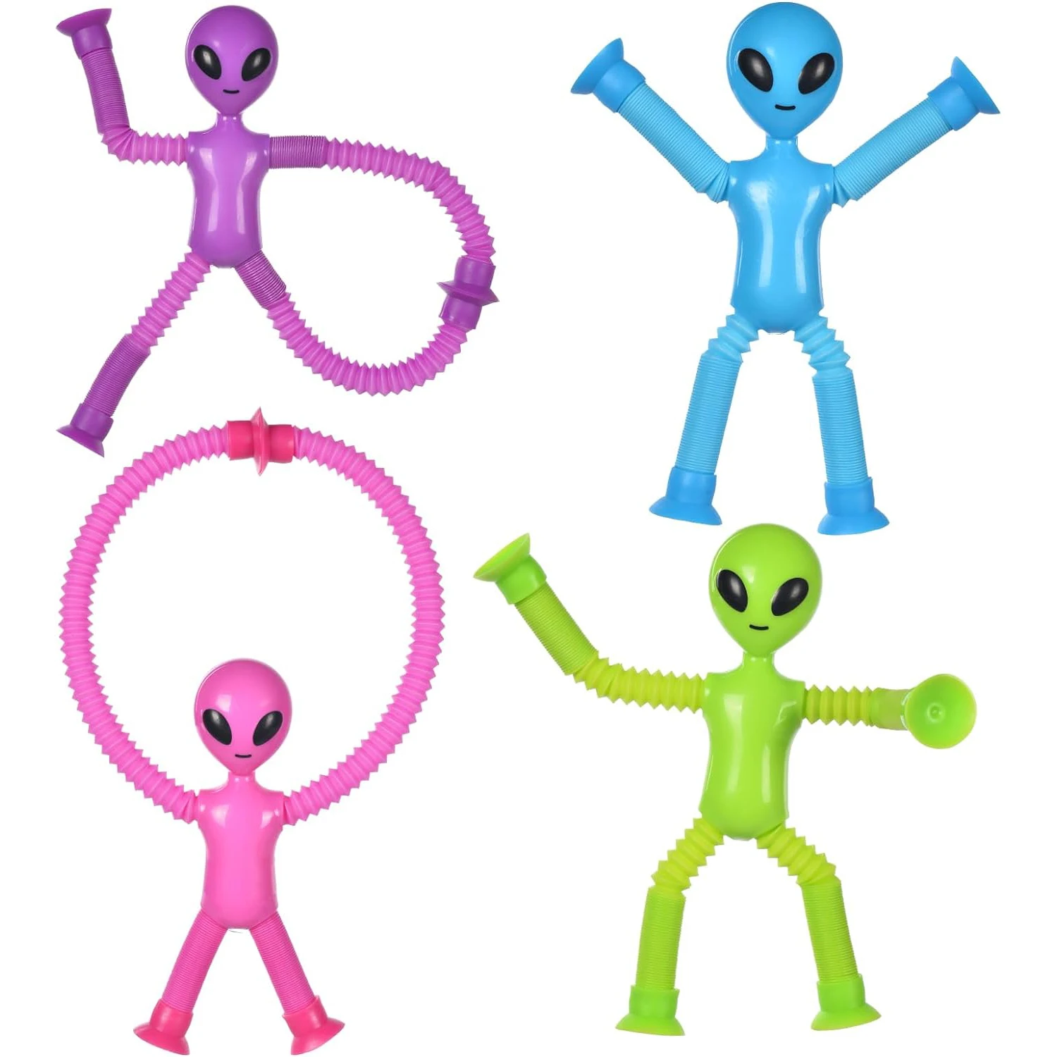 4pcs extraterrestrial versatile shape telescopic tube toy fun puzzle decompression stretching tube decompression telescopic tube