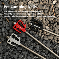 GO PEAK 360 ° Rotating Ground Nail Bolt Dog Pet Camp Nail Tent Canopy Outdoor Camping Stainless Steel Fixed Ground Plug Spiral