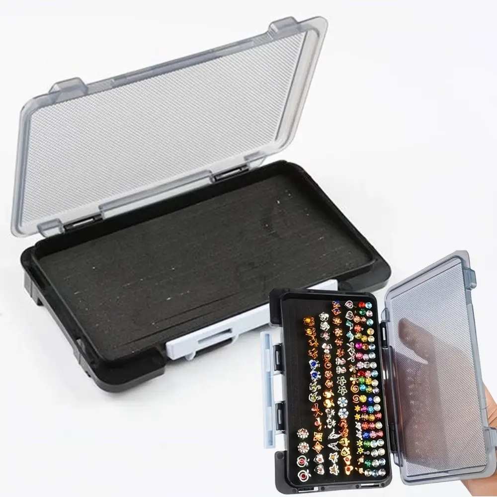 New Plastic Jewelry Storage Box Portable Sponge Earring Storage Box Multifunctional Large Capacity Necklace Storage Fishing Hook