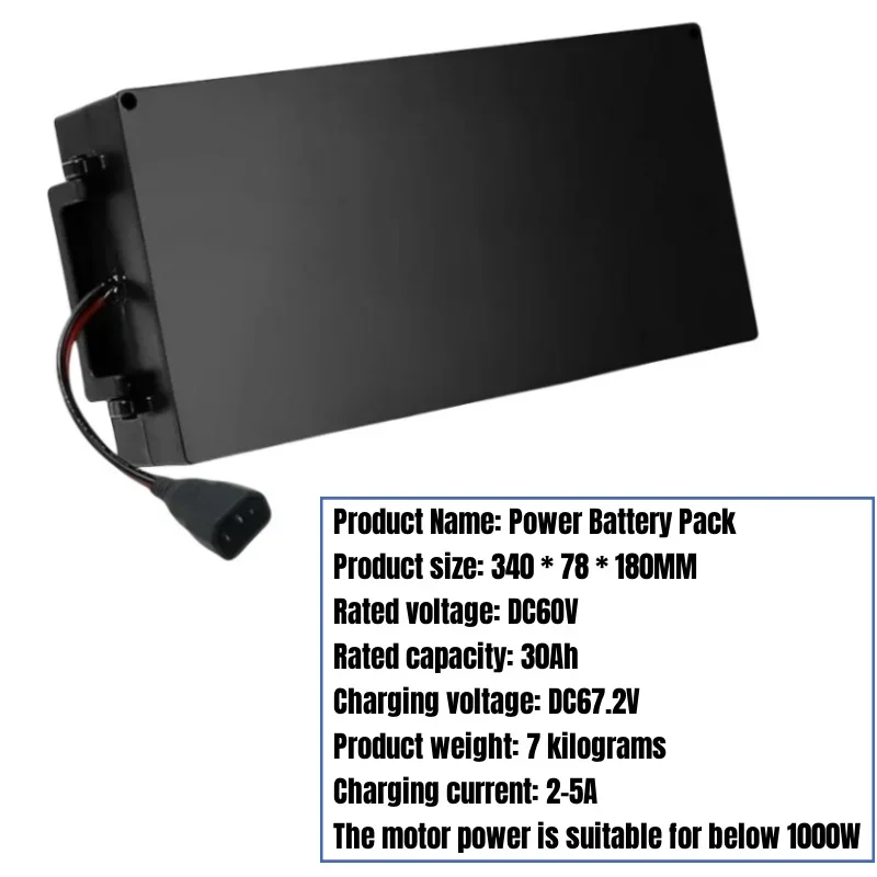 Electric vehicle lithium battery 18650 battery 60V 30A for two wheel foldable citycoco electric scooter