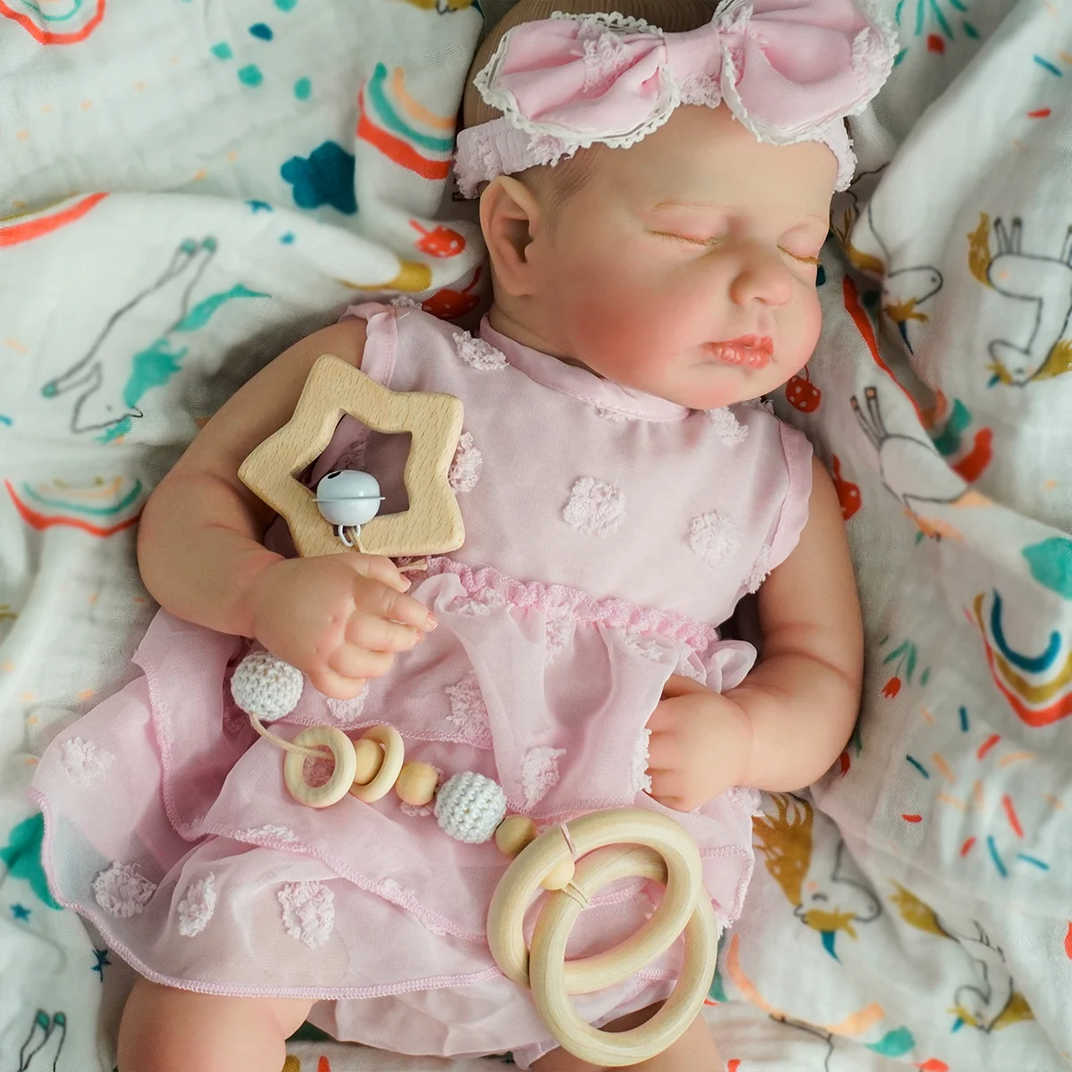 JOYORA Reborn Doll Soft Fabric Body Realistic Handmade Doll Reborn Baby Doll Children' Playmate Birthday Gift Art Collection Toy