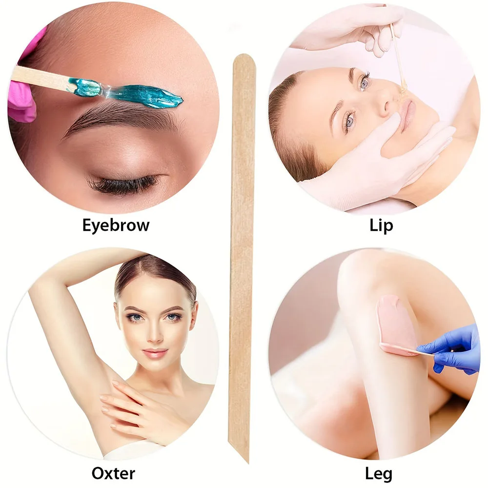 100/300PCSWoman Wooden Hair Removal Stick Disposable Depilation Spatula Wax Sticks Wood Face Eyebrows Waxing Spatula Beauty Tool
