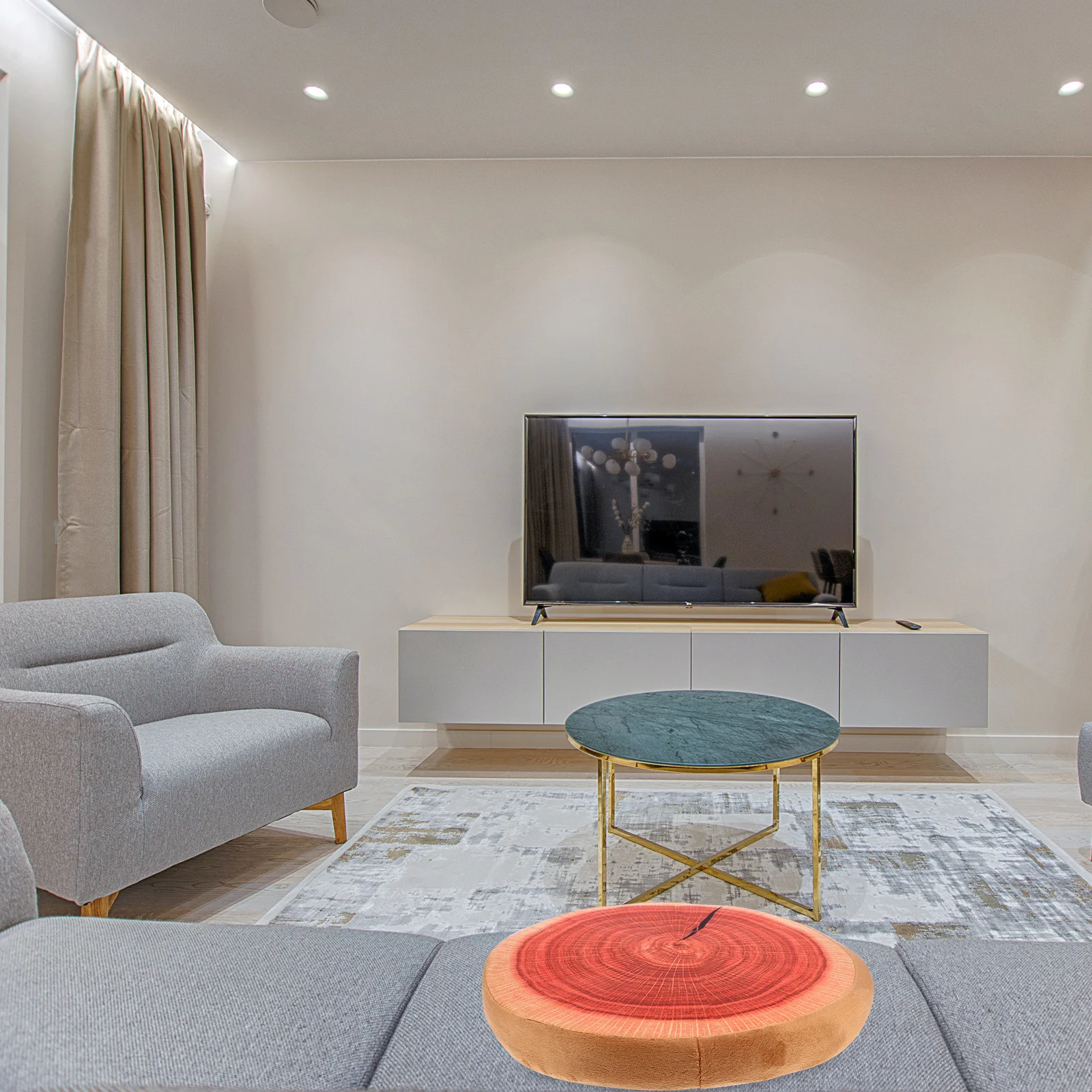 

33Cm 3D Wood Seat Cushion Pillow Fruit Shape Home Office Sofa Chair Pads Floor Mat Soft Detachable Cover Machine Washable