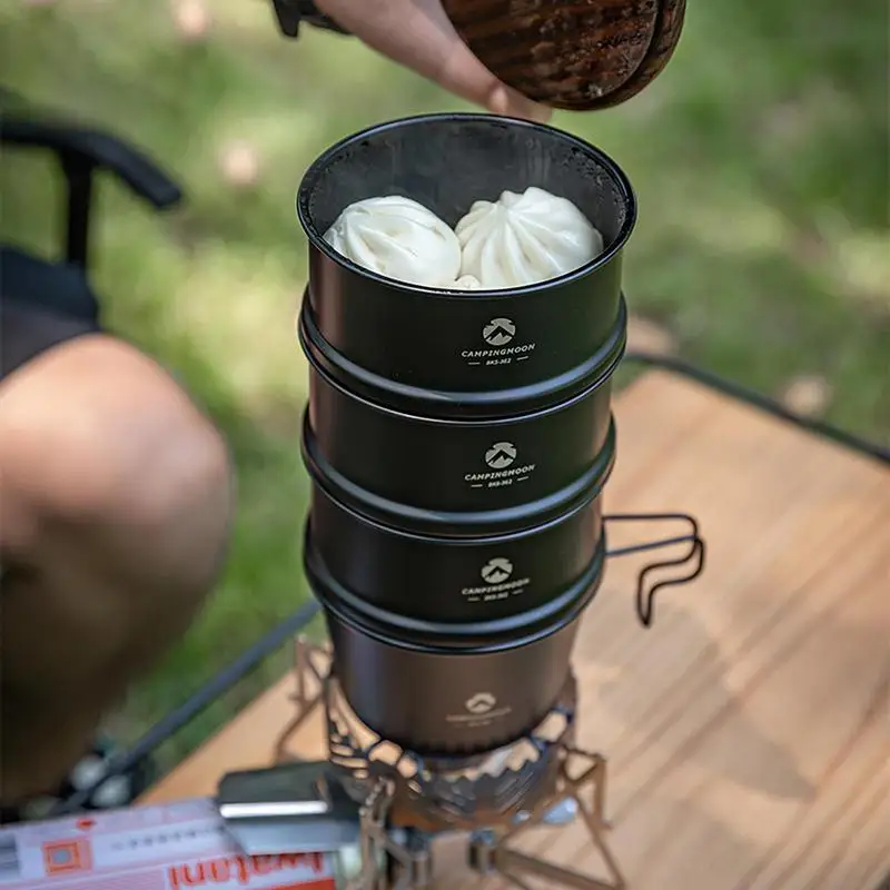 Steamer Pot For Cooking Tamales Portable Reusable Steaming Pot Multifunctional Camping Cookware For Hiking Picnic Outdoor