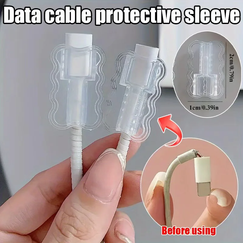 1/10pcs Data Cable Protector Sleeve,Anti-Breakage Cord Saver,Mobile Phone Accessory,Flexible Cord Management for School and Home