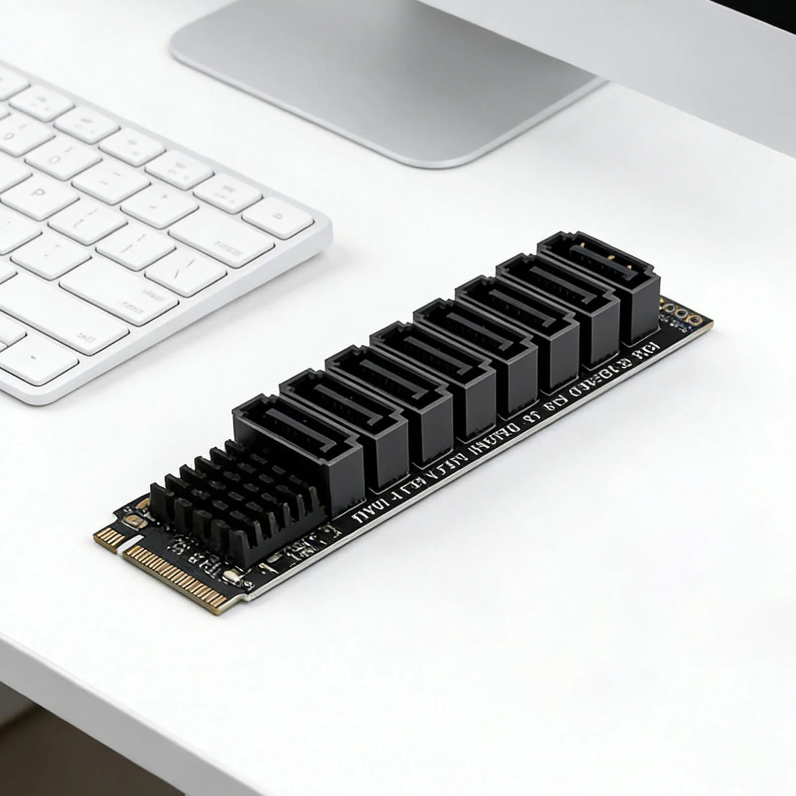M.2 M KEY NVMe To SATA Convert Card ASM1166 6Gbps 8 Port M.2 NVMe To SATA 3.0 Expansion Card Tools Included for Desktop PC