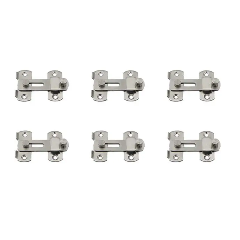

AT21-6 Pcs 20X50x70mm Stainless Steel Home Safety Gate Door Bolt Latch Slide Lock Hardware