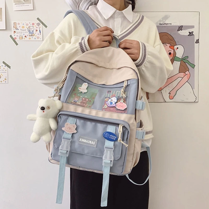 Harajuku Backpack Girl School Notebook Travel Bag Casual Daypack for Teenagers Student Rucksack