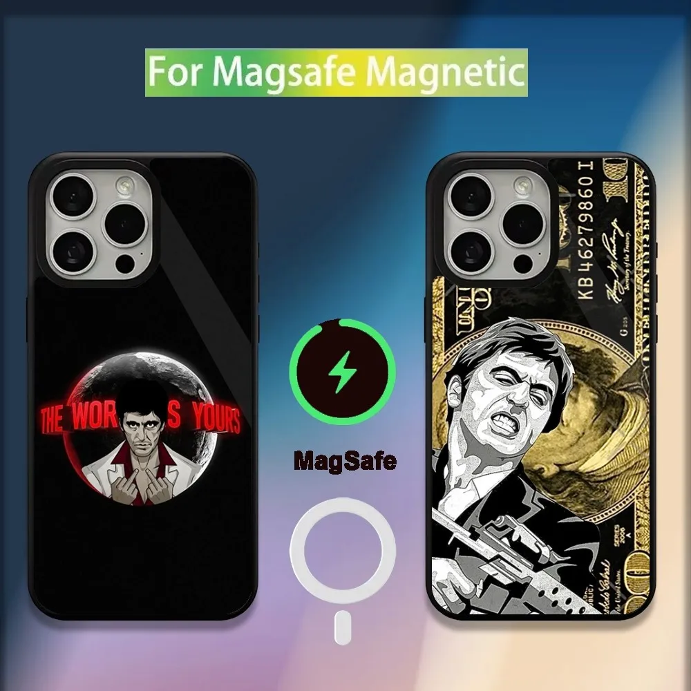 

S-Scarfaces Tony M-Montana Phone Case For iPhone 16,15,14,13,12,11,Plus,Pro,Max,Mini Magsafe Magnetic Wireless Charging