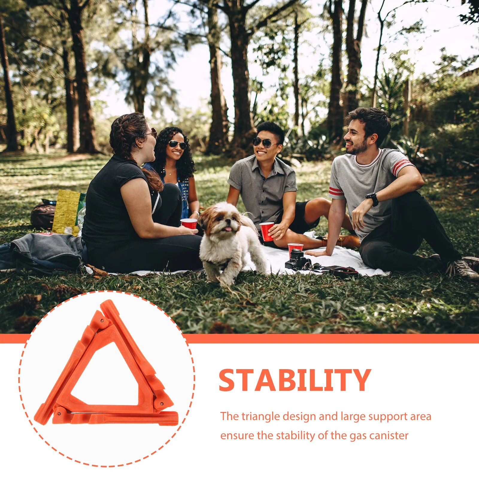 

Outdoor Gas Canister Stand Triangle Nylon Propane Tank Rack Portable Camping Holder For Wild Cooking Accessory