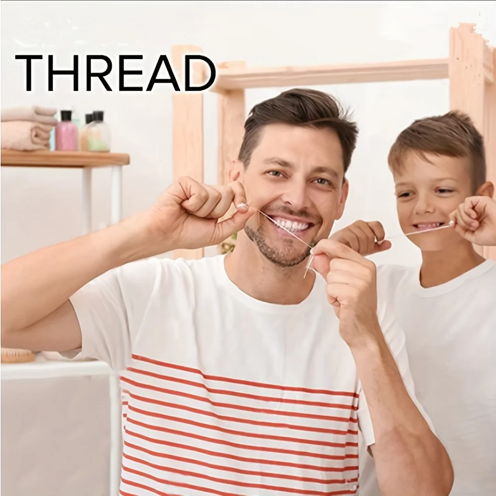 خيط تنظيف الأسنان بالنعناع ، 50 متر ، قابل للتحلل الحيوي ، تنظيف عميق ، محمول ، خيط تنظيف للأسنان للعناية بالفم #5