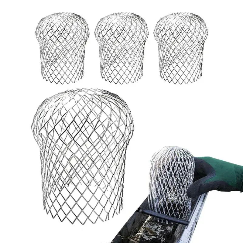 

4pcs Rain Leaf Gutters Roof Guard Filters 3/4 Inch Expand Aluminum Strainer Stops Blockage Leaf Drains Drain Net Gutter Cover