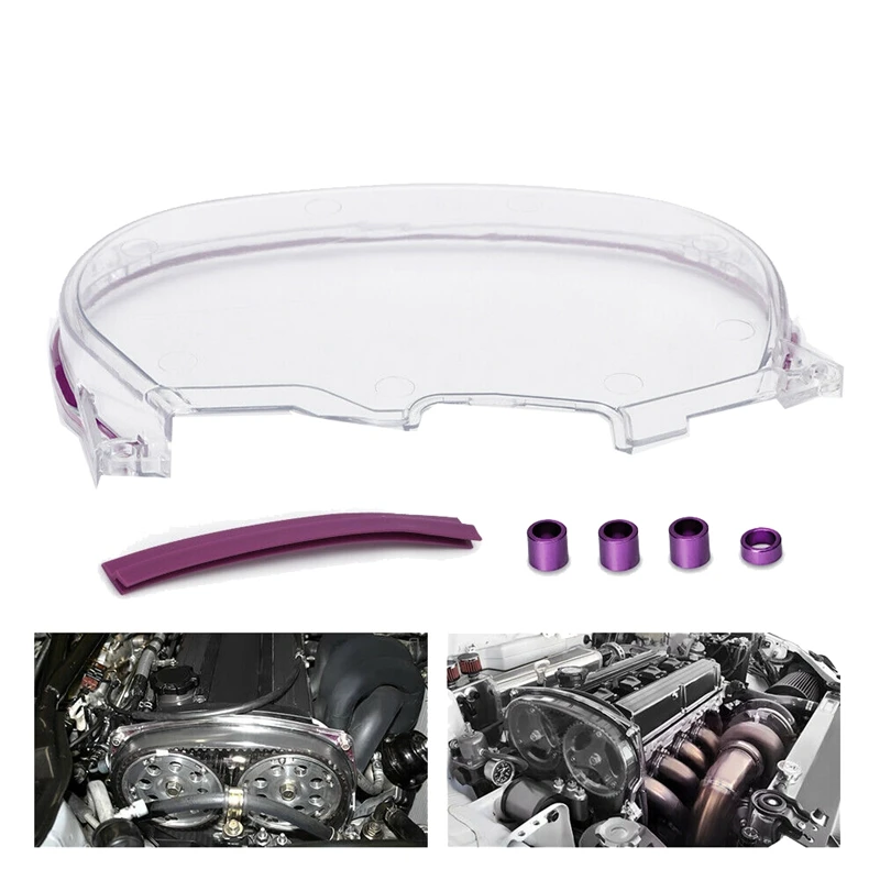 Clear Cam Gear Timing Belt Cover Turbo Cam Pulley for Mitsubishi DSM Evolution Lancer 4G63 Engine EVO 4 5 6 7 8