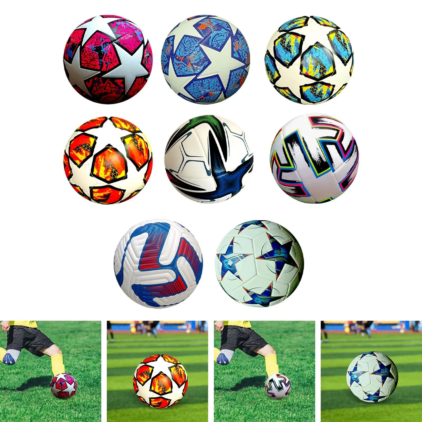 Soccer Ball Size 5 for Regular 11 A Side Use Football Training Ball for Game Competition School Practice Indoor Outdoor Playing