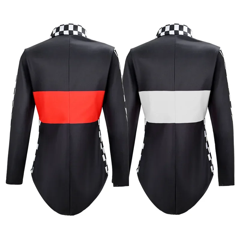 CosplayWomen سباق السيارات سائق تأثيري حلي مثير بذلة جوارب الحرير الفتيات التشجيع موحدة كرنفال لعب الأدوار Cl