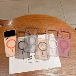 Ultra Thin Half Clear Magnetic Phone Case For Xiaomi Mi 13 14 15 Ultra 17T 17 Pro Max Redmi K60 70 80 90 Pro Max Hard PC Cover