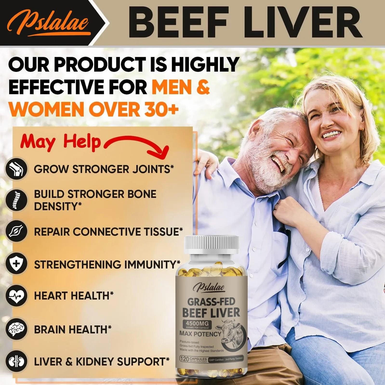 Grass Fed Dried Beef Liver Capsules - Contains Natural Iron, Vitamin A, B12 - Antioxidant