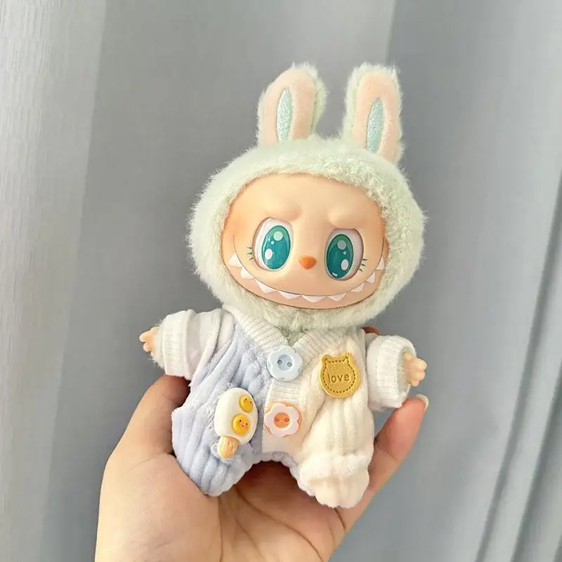 Mini ropa de muñeca de peluche, accesorios de atuendo para Corea Kpop Exo Labubu V1 V2 Idol Dolls Pit strip, traje de escalada, regalo de ropa