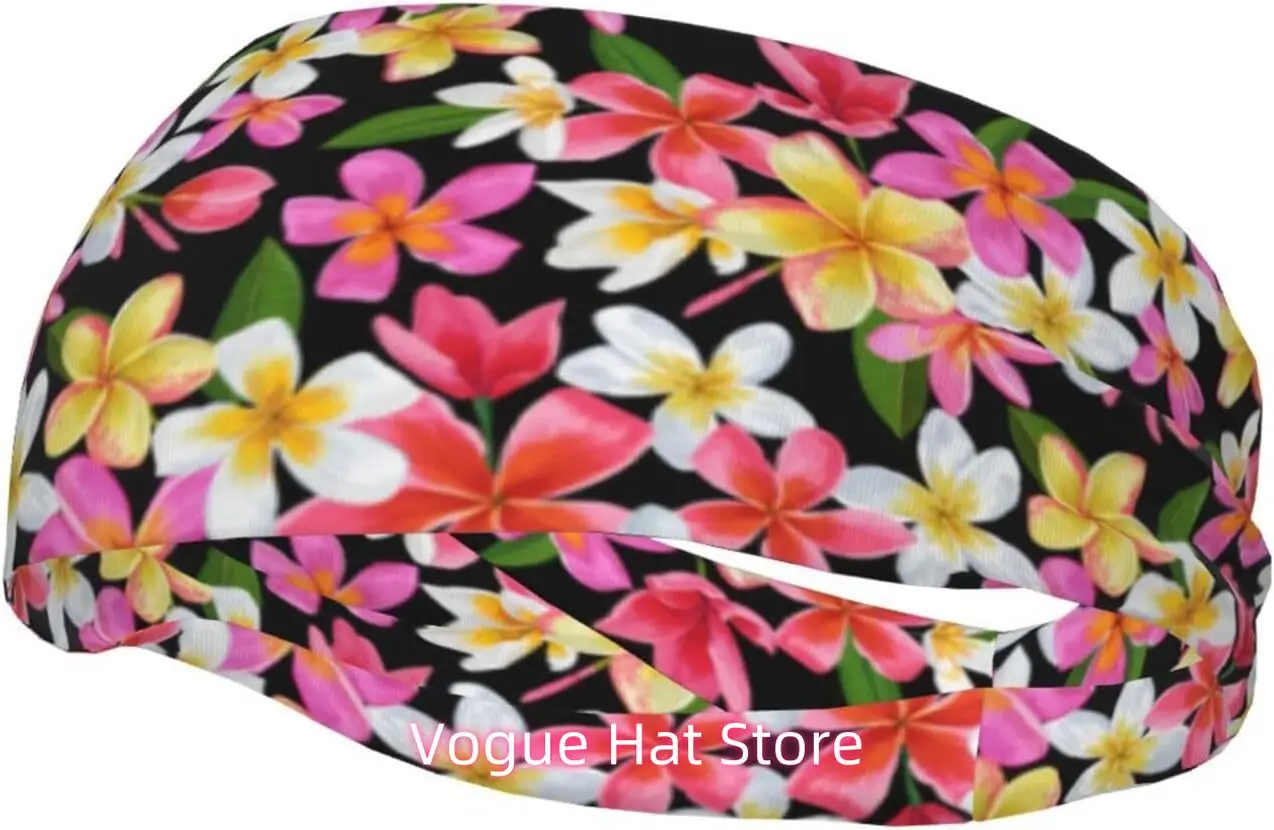 

Cute Hawaiian Flower 5 Headbands Non Slip Sweatband Fashion Summer Hair Bands for Tennis,Basketball,Running,Gym,Working Out