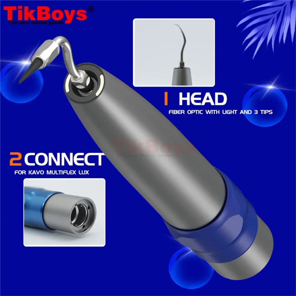 Dental Ultrasonic Air Scaler Sonic L Handpiece with 3 Tips for Kavo Tips Whitening Oral Cleaner Machine Dentist Dentista