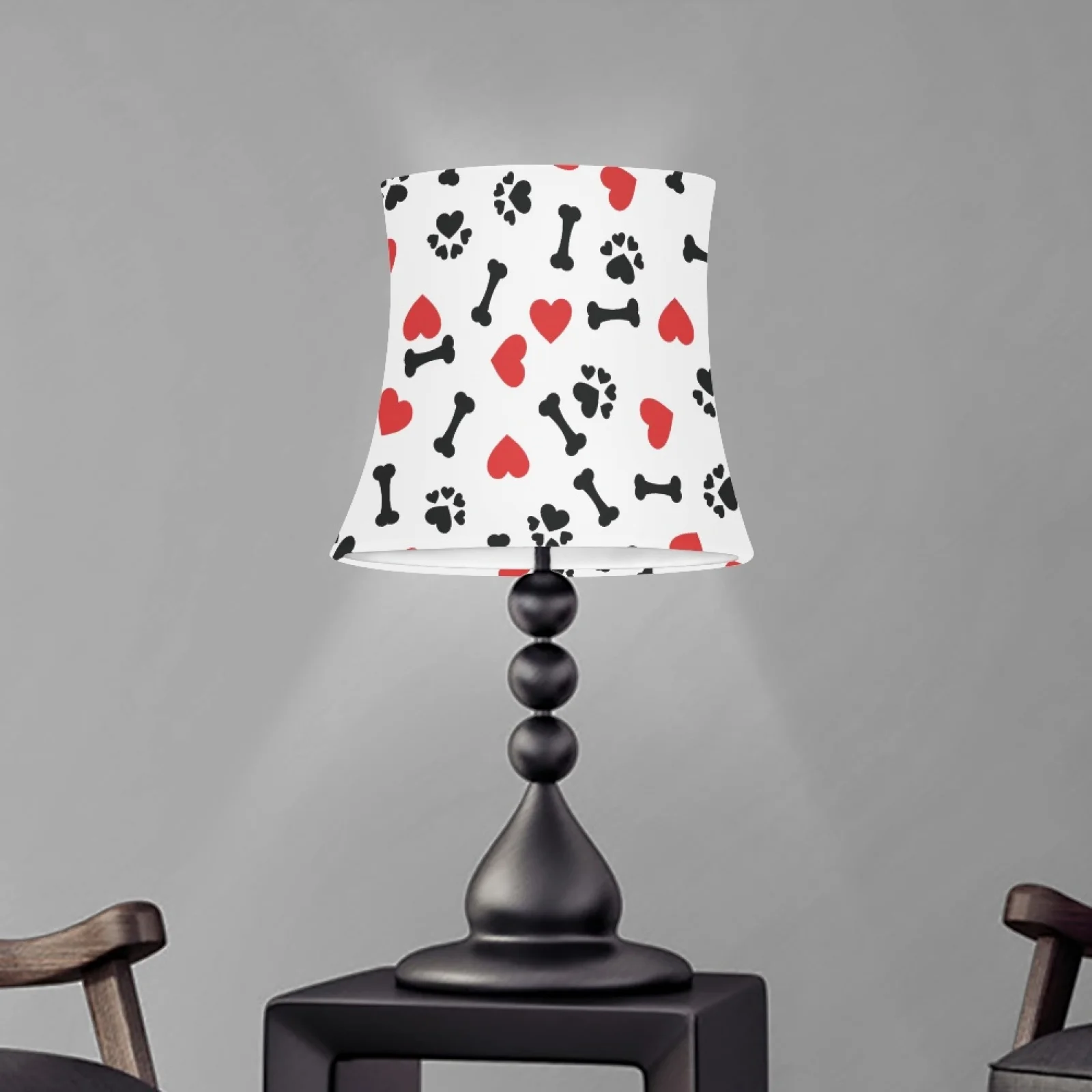 Heart Dog Paw Print Home Lampshades For Table Room Decor Accessories Decorative Modern Cloth Lamp Shades Cover For Floor Lamps