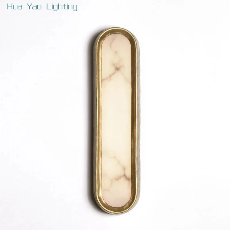 

Postmodern Marble Strip LED Wall Lamp Creative Living Room Sofa Background Wall Model Room Villa Hotel Bedroom Art Wall Lamp