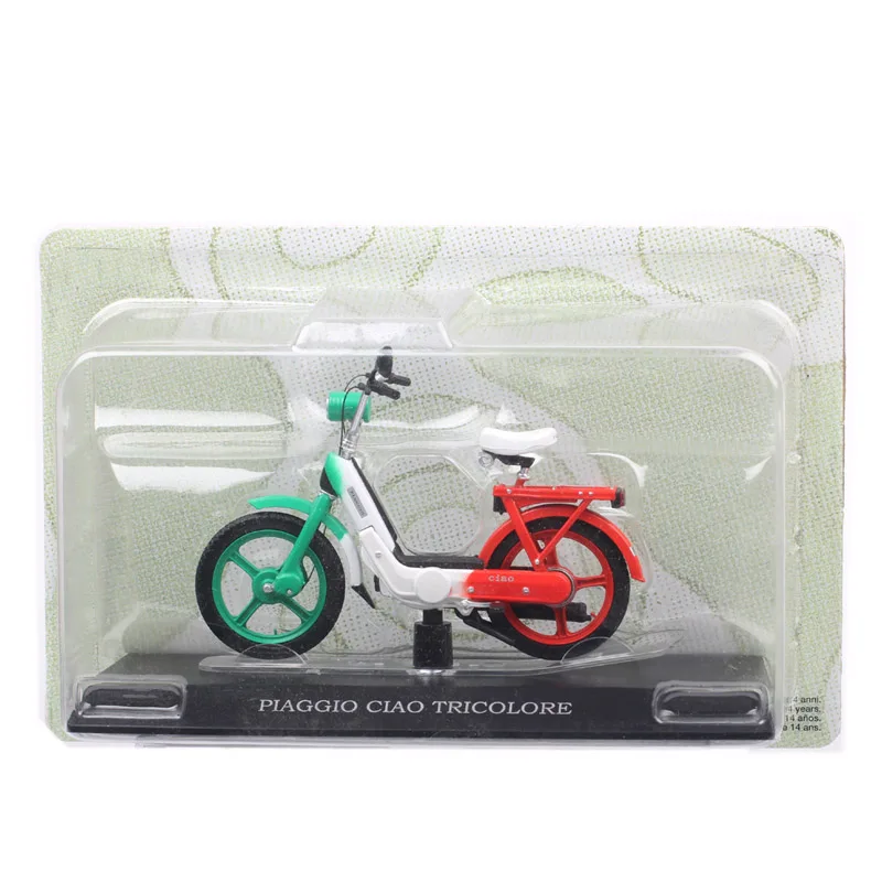 1/18 Scale Piaggio Ciao Tricolore Moped Diecasts & Toy Vehicles Bike Model Vespa Scooter Motorcycle Miniature Gift Green Red