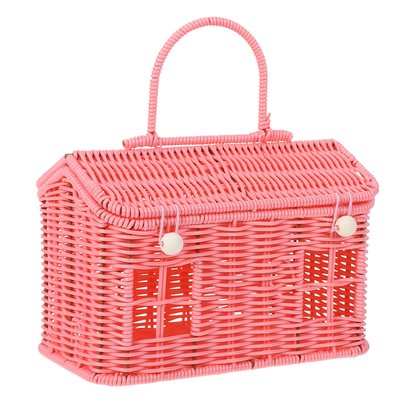 

Spacious House Design Basket Handcrafted Imitation Rattan Woven Storage Basket for Picnic Wedding Favor Candy Dessert Serving