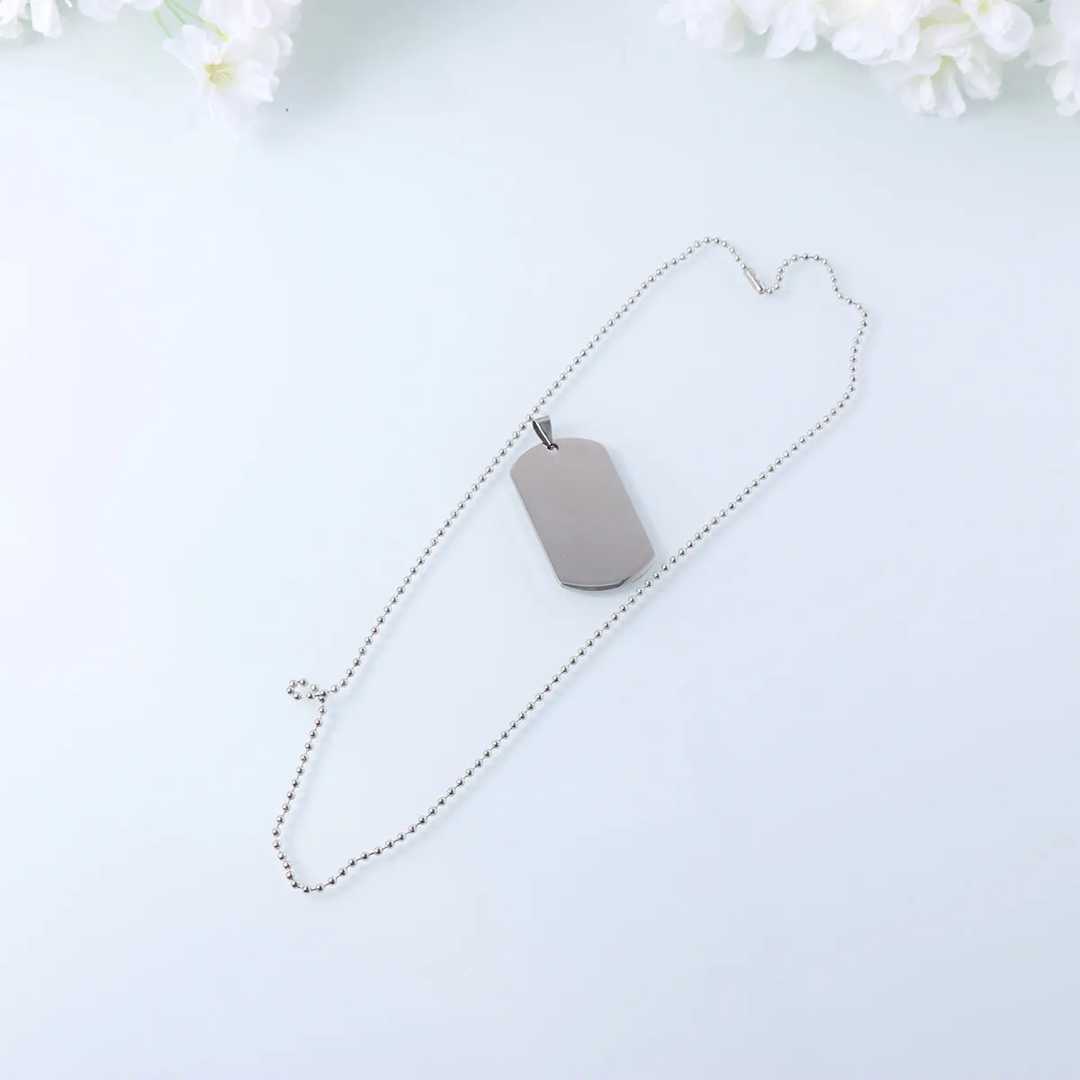 

5Pcs Customizable Identity Tag Necklace Stainless Steel Pendant Titanium Steel Hanging for Men Elegant Daily Confidence Jewelry