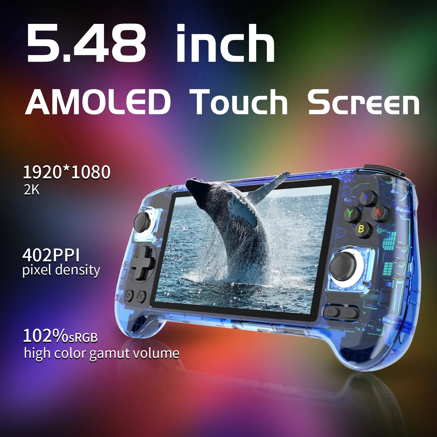 ANBERNIC RG556 Handheld Game Console Retro Android 13 Video Players 5.48-inch AMOLED Screen Game Player 1080*1920 Resolution 8G