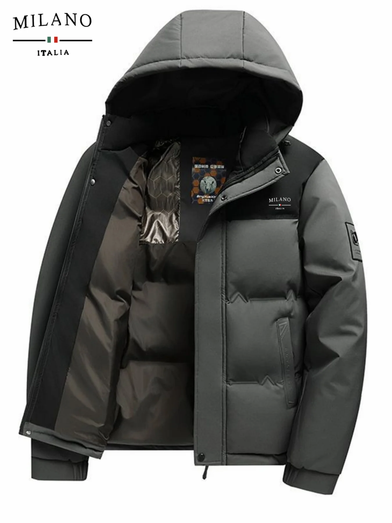 Giacca invernale da uomo in cotone ispessito Cappotto caldo impermeabile con cappuccio Essenziale per capispalla stile maturo per la stagione fredda