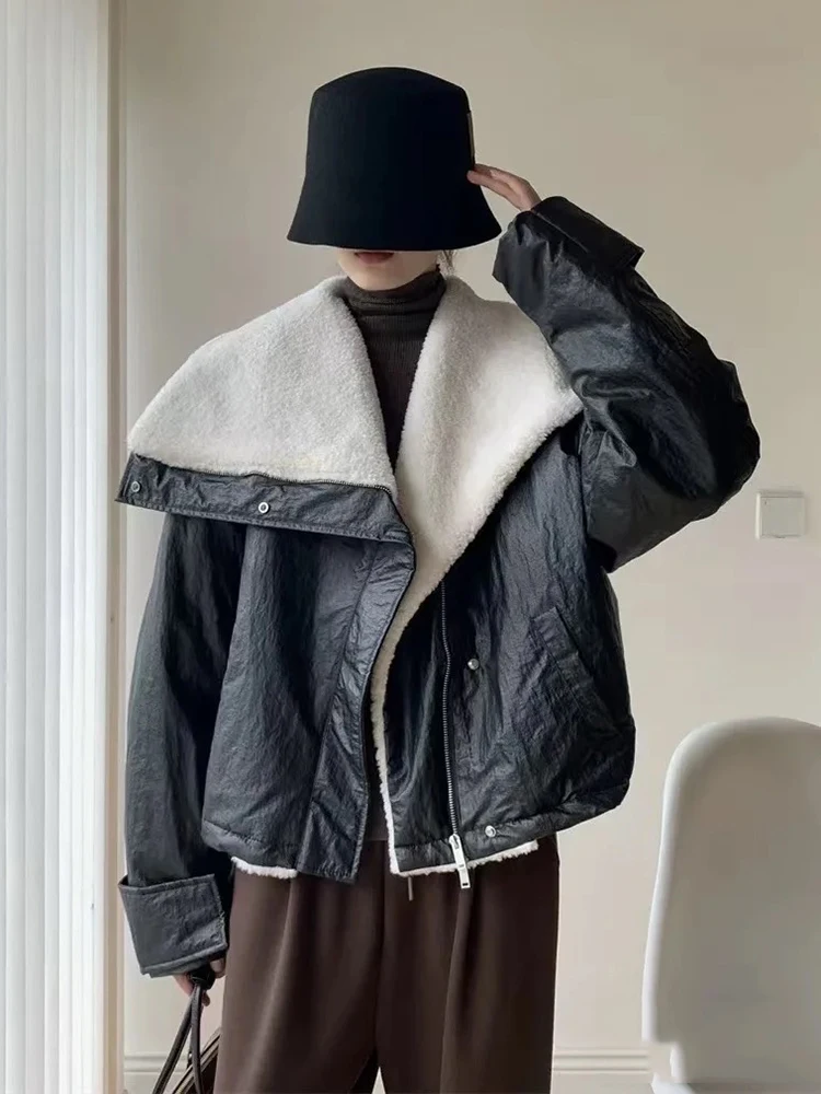 Winter Samt Navy Kragen Kordelzug Unten Jacke Frauen Weiße Ente Unten Zipper Jacken Weibliche Lose Warme Parker Baumwolle Outwears
