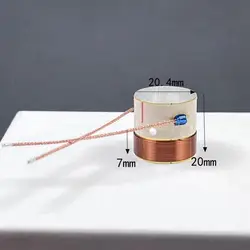 Ghtxamp-白いアルミニウム製のバスコイル,20.4mm, 2層の4オーム,リード付きスピーカーアクセサリー,20.4mm, 2個
