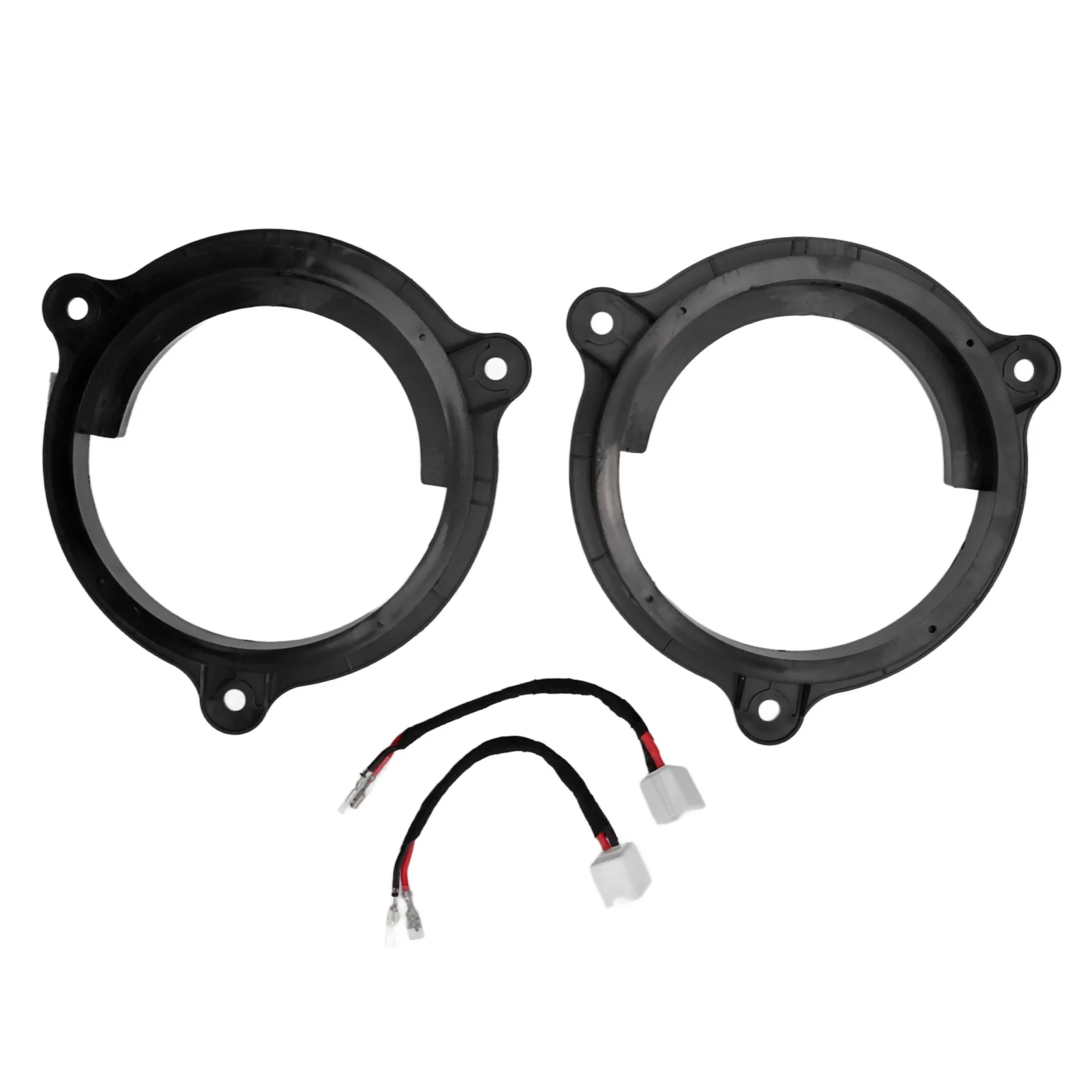 2pcs 6.5in Black Speaker Adapter Bracket Ring with 2 Wire Harness Replacement for Nissan Murano Sentra 2000‑2019