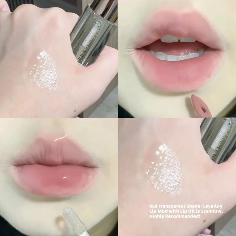 Shiny Glossy Lip Oil Watery Long-Lasting Moisturizing Mirror Lip Glaze Gentle on Lips Waterproof Lip Gloss for Women