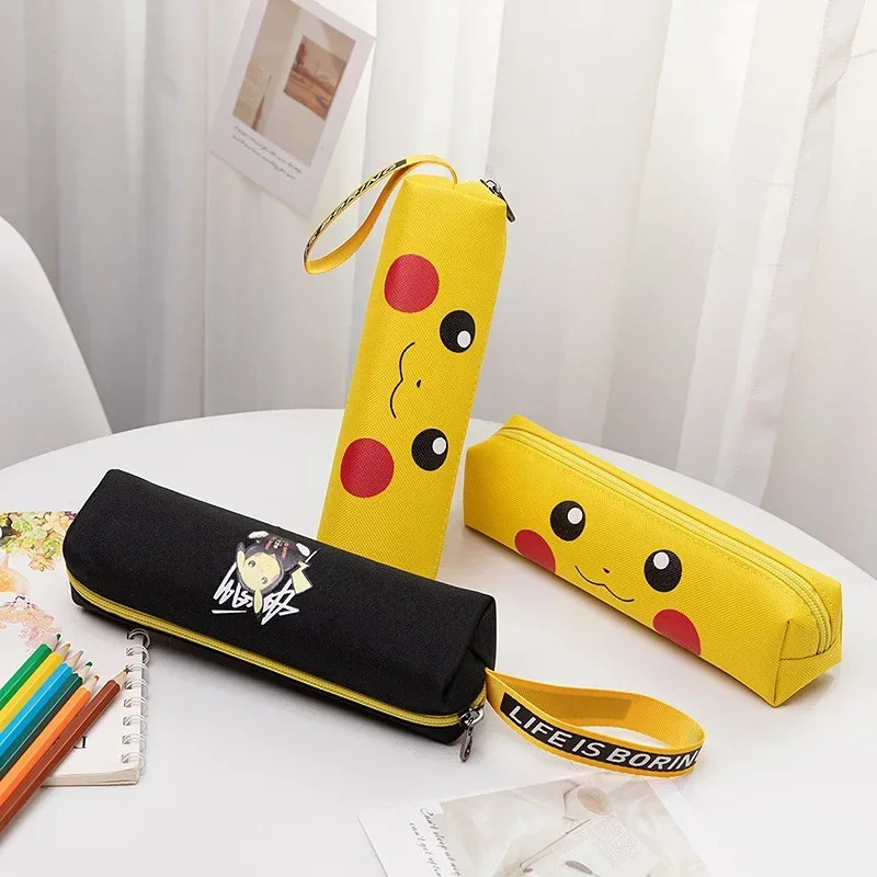 

2026 Anime Pokemon Pikachu Pencil Case Anime Cartoon School Student Glowing Pencil Bag Stationery Kids Supplies Birthday Present