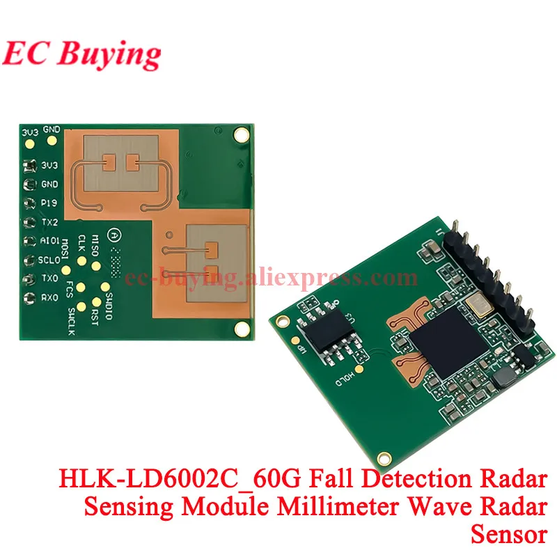 60GHz HLK-LD6002 LD6002B LD6002C 60G FMCW Radarsensormodule Menselijk ademhalingsalarm Hartslagdetectie Valdetectie