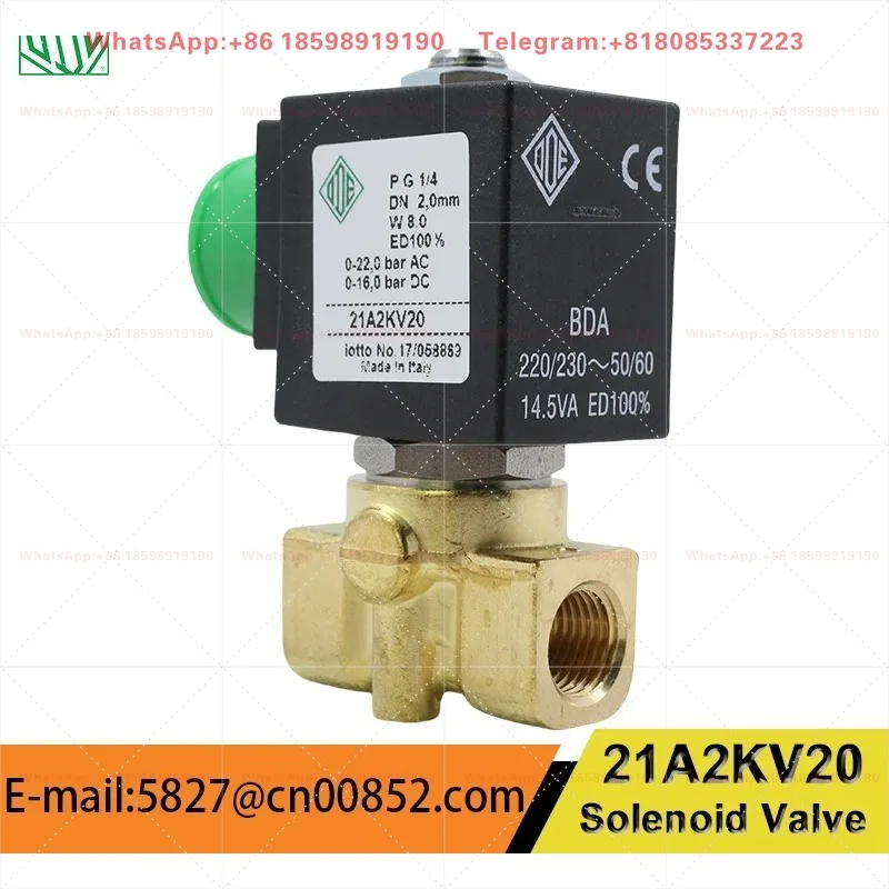 Italy ODE Solenoid Valve 21A2KV20 21A2KV25 2 Way 8W 11W 12W 14W AC220V 110V 24V DC24V 12V Solenoid Valve For Water Oil Gas
