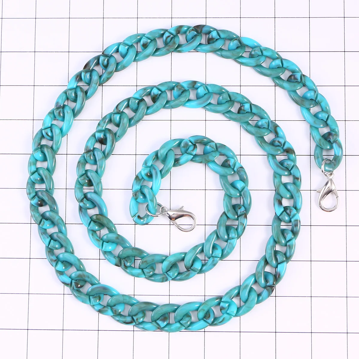 

120cm Resin Bag Chain Turquoise Durable Replacement Strap for Party Business Travel Bags Accessories Bag Strap