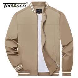 TACVASEN Men's Casual Baseball Jacket Summer Autumn Thin Lightweight Waterproof Varsity Jacket Full Zip Up Windbreaker