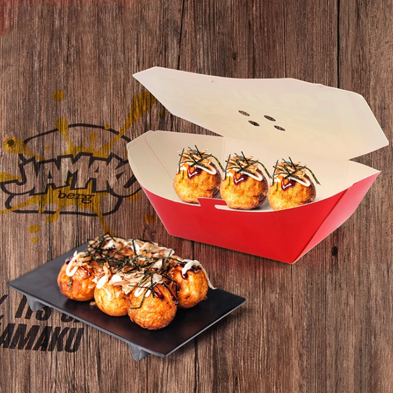 100 個使い捨て漫画タコボール包装箱日本の屋台の食べ物たこ - Food Snacks For Party のレビューと価格