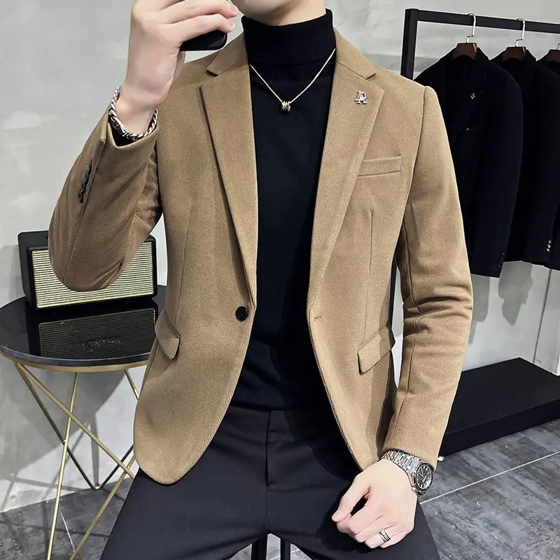 Thickened men's casual fashion jacket casual suit73