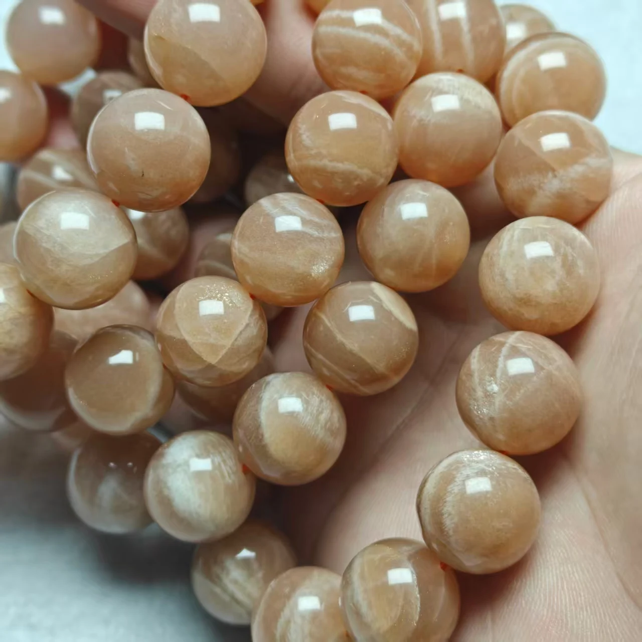 Natürliche 10-16mm AAA Orange Mondstein Glatte Runde Perlen Schmuck DIY Armband Perlen Großhandel Neues Produkt Geschenk – Detail 7