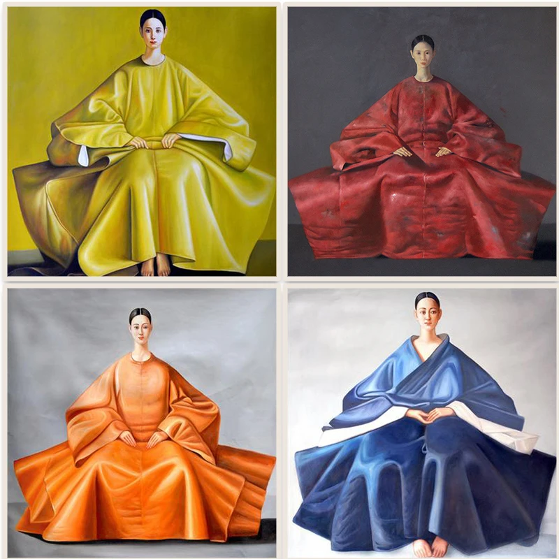 Gorgeous Clothing Korean Japanese Oriental Women Canvas Painting Wall Art Solemn Posters and Prints Living Room Home Decoration