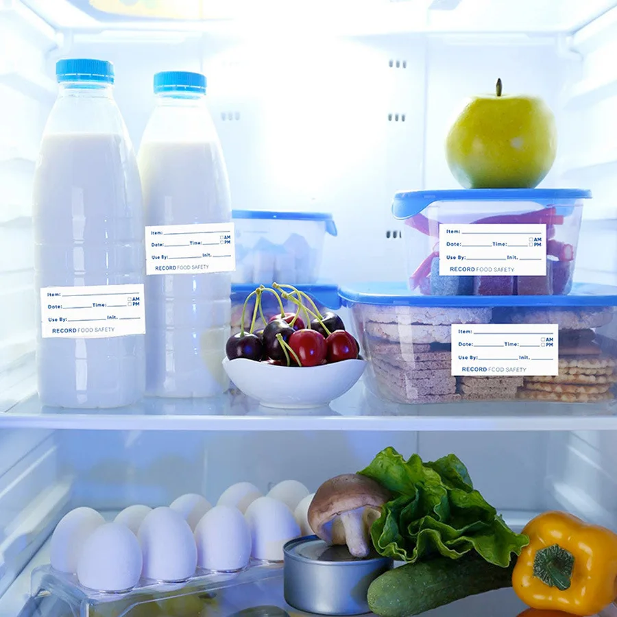 ملصقات قابلة للذوبان، 500 ملصق، تستخدم من خلال ملصقات دوران الطعام للتخزين والحاويات #5