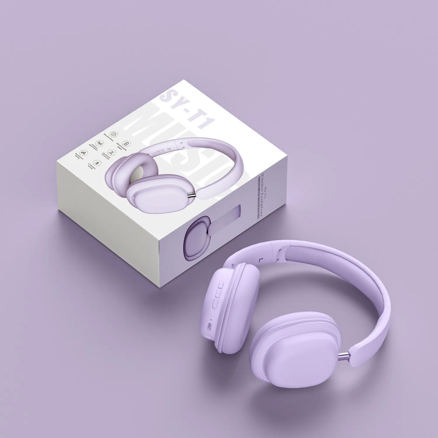 

스테레오 블루투스 헤드셋 5.3 유무선 헤드폰 노이즈캔슬링 HI-FI 스테레오