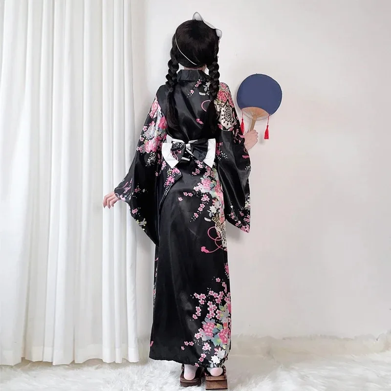 Cute Japanese Kimono for Women Yukata Plus Size Kawaii Anime Cosplay Sauna Bathrobe Halloween Costumes Party Performance Geisha