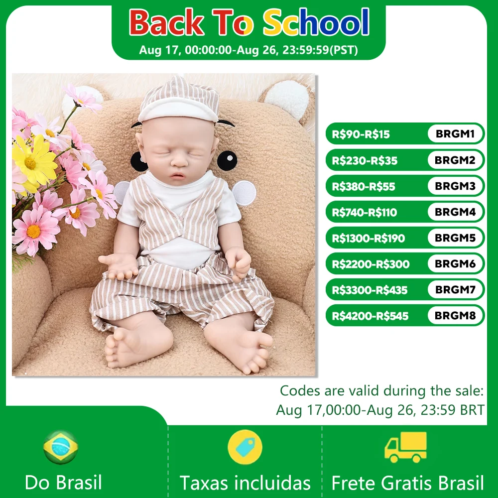 Bonecas Bebê Reborn de Silicone Sólido Realista Pintadas, Atacado, Preço de Boneca para Presente de Natal Infantil - Armazém Brasil